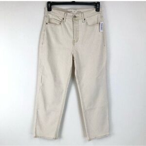 NEW Old Navy Sky Hi Straight Leg Jeans Women's Size 8P Striped Stretch Denim
